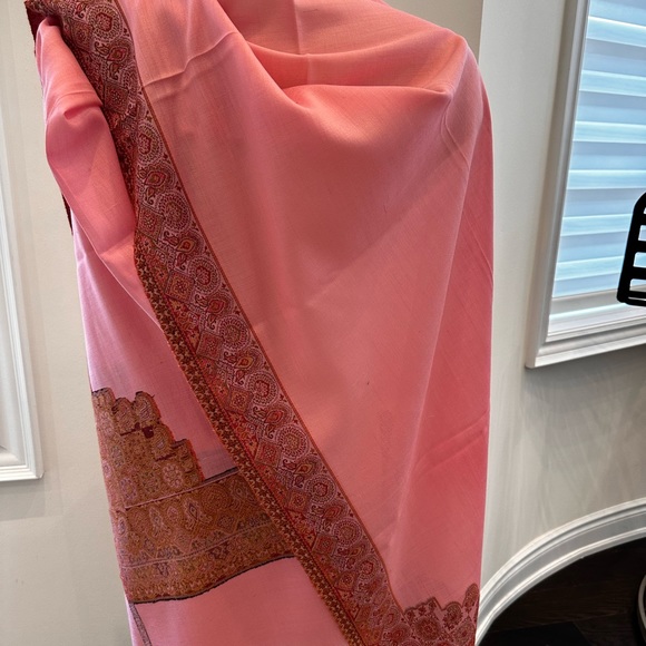 Beautiful Pink Kashmiri Pashmina Stole Scarf Wrap Shawl - Picture 3 of 10